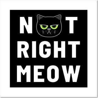 Not Right Meow (Black Cat) Posters and Art